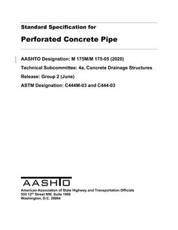 AASHTO M 175M/M 175-05 (2020)