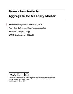 AASHTO M 45-16