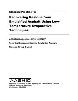 AASHTO R 78-16