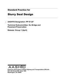 AASHTO PP 87-20