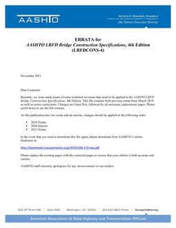 AASHTO LRFDCONS-4 Errata 2