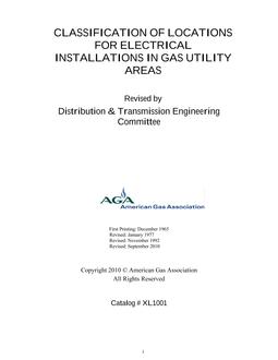 Classifications of Locations for Electrical Installations in Gas Utility Areas, Includes Errata 1 and 2 (2011)