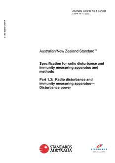 AS/NZS CISPR 16.1.3-2004