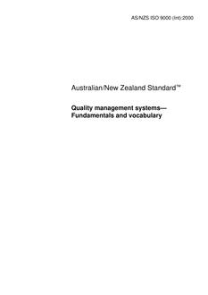 AS/NZS ISO 9000(INT)-2000