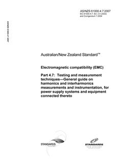 AS/NZS 61000.4.7-2007