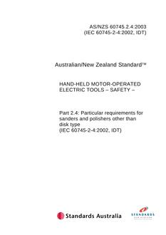 AS/NZS 60745.2.4-2003