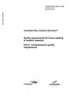 AS/NZS ISO 3834.2-2008