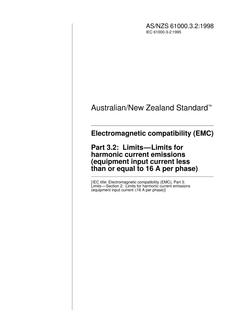 AS/NZS 61000.3.2-1998