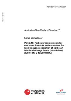 AS/NZS 61347.2.10-2004