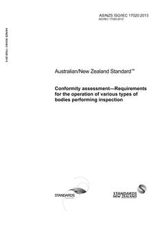 AS/NZS ISO/IEC 17020-2013