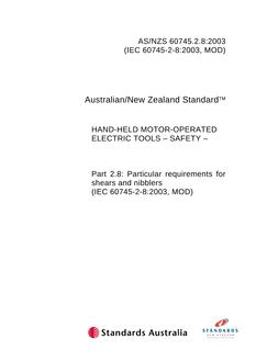 AS/NZS 60745.2.8-2003