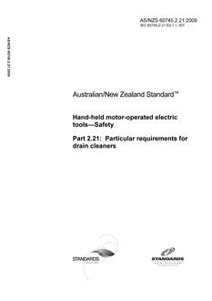 AS/NZS 60745.2.21-2009