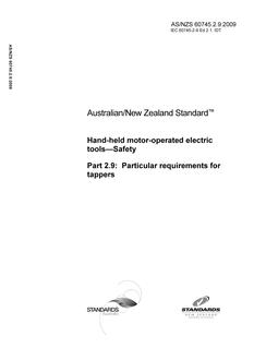 AS/NZS 60745.2.9-2009