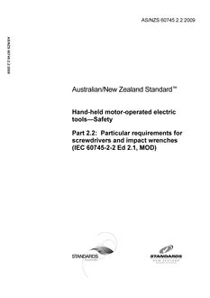 AS/NZS 60745.2.2-2009