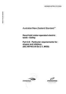 AS/NZS 60745.2.8-2009