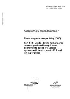 AS/NZS 61000.3.12-2006