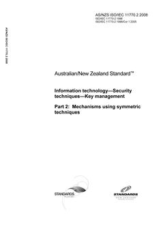 AS/NZS ISO/IEC 11770.2-2008