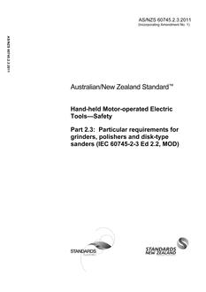 AS/NZS 60745.2.3-2011