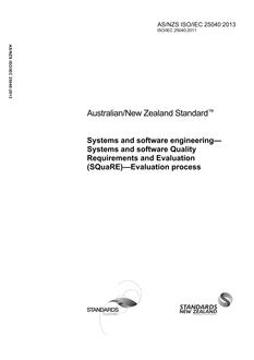 AS/NZS ISO/IEC 25040-2013