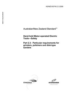 AS/NZS 60745.2.3-2006