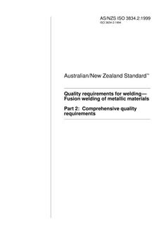 AS/NZS ISO 3834.2-1999