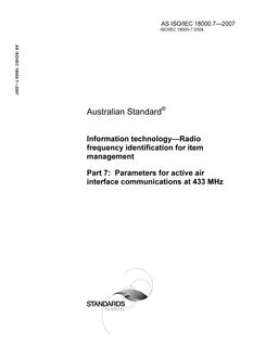 AS ISO IEC 18000.7-2007