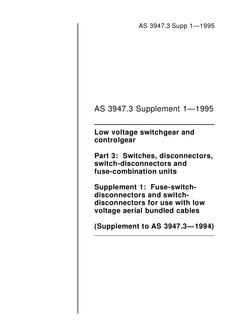 AS 3947.3 SUPP 1-1995