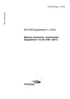 AS 3700 Supp 1-2012