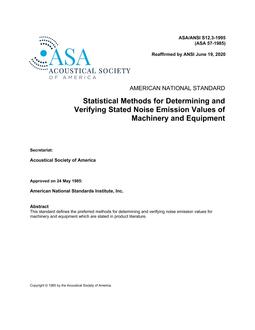 ASA S12.3-1985 (R2020)
