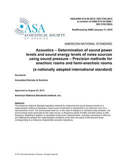 ASA S12.55-2012 / ISO 3745:2012 (R2019)