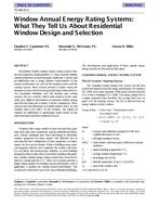 TO-98-10-3 — Window Annual Energy Rating Systems:  What They Tell Us About Residential Window Design and Selection