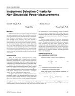 HI-02-11-4 (RP-1095) — Instrument Selection Criteria for Non-Sinusoidal Power Measurements