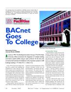 BACnetÃ‚Â® Today: BACnet Goes To College