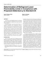 HI-02-07-2 (RP-1073) — Determination of Refrigerant Lower Flammability Limits in Compliance with Proposed Addendum <i>p</i> to Standard 34