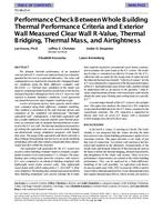 TO-98-25-4 — Performance Check Between Whole Building Thermal Performance Criteria and Exterior Wall Measured Clear Wall R-Value, Thermal Bridging, Thermal Mass, and Airtightness