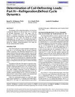 4123 (RP-622) — Determination of Coil-Defrosting Loads: Part IV-Refrigeration/Defrost Cycle Dynamics