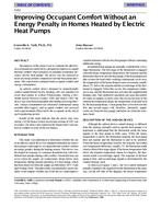 4162 — Improving Occupant Comfort Without an Energy Penalty in Homes Heated by Electric Heat Pumps