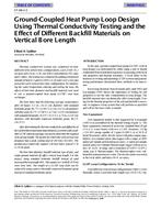 SF-98-01-3 — Ground-Coupled Heat Pump Loop Design Using Thermal Conductivity Testing and the Effect of Different Backfill Materials on Vertical Bore Length