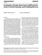 SF-98-08-1 — Evaluation of Solar Heat Gain Coefficient for Solar-Control Glazings and Shading Devices