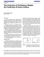 SF-98-10-1 — The Selection of Turbulence Models for Prediction of Room Airflow