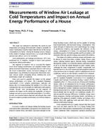 SF-98-13-2 — Measurements of Window Air Leakage at Cold Temperatures and Impact on Annual Energy Performance of a House