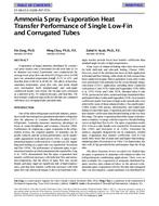 SF-98-15-2 (RP-725) — Ammonia Spray Evaporation Heat Transfer Performance of Single Low-Fin and Corrugated Tubes (same as 4109)