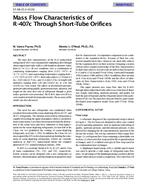 SF-98-15-3 — Mass Flow Characteristics of R-407c Through Short-Tube Orifices (same as 4110)