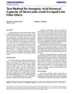 SF-98-16-1 (RP-793) — Test Method for Inorganic Acid Removal Capacity of Desiccants Used in Liquid Line Filter Driers