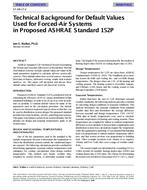 SF-98-17-2 — Technical Background for Default Values Used for Forced-Air Systems in Proposed ASHRAE Standard 152P