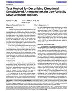 SF-98-20-1 — Test Method for Describing Directional Sensitivity of Anemometers for Low-Velocity Measurements Indoors