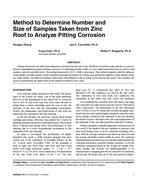 Method to Determine Number and Size of Samples Taken from Zinc Roof to Analyze Pitting Corrosion