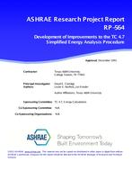 RP-564 — Development of Improvements to the TC 4.7 Simplified Energy Analysis Procedure