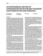 3395 — An Experimental Method of Approximating Effective Heat Transfer Coefficients for Food Products