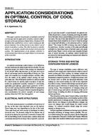 CH-93-10-1 — Application Considerations in Optimal Control of Cool Storage